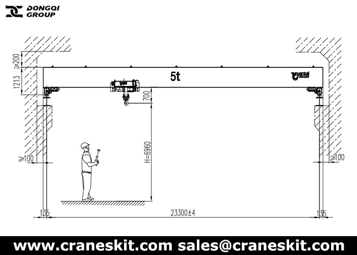 5t european overhead crane to Uzbekistan design drawing