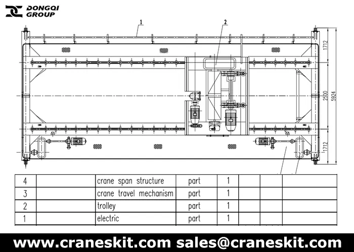 40 ton explosion proof overhead crane to America design drawing