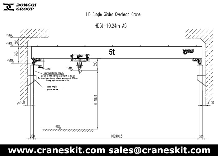 FEM crane 5 ton overhead crane design drawing