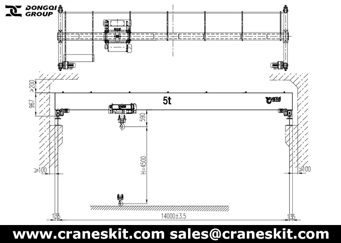 5 ton FEM crane for sale to Mexico design drawing