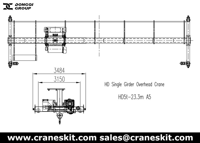 5t european hoist crane to Uzbekistan design drawing