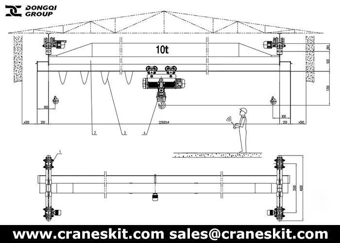 10 ton underslung crane to Nigeria design drawing