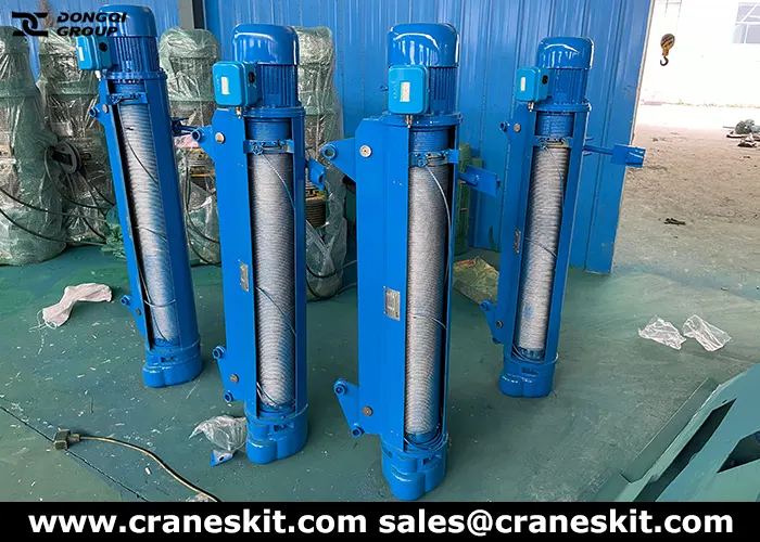 1 ton electric wire rope hoist for sale to UAE