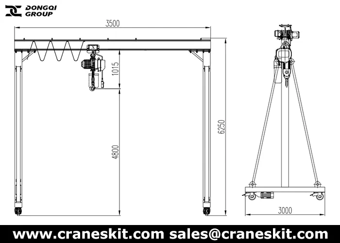 5 ton mobile gantry crane designed for client in Australia