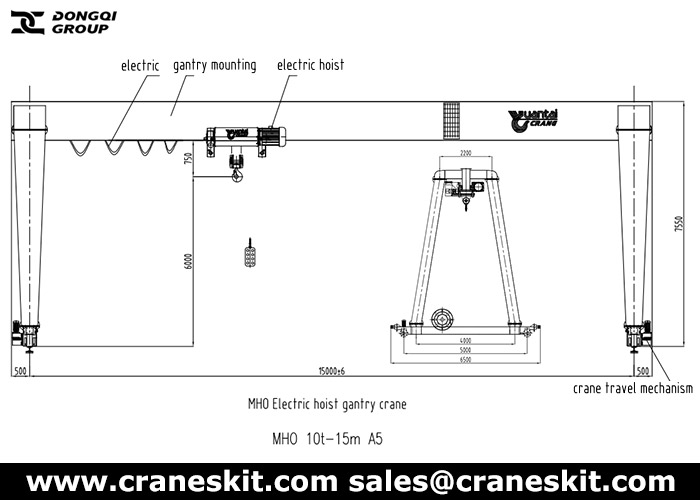 European standard 10 ton gantry crane design