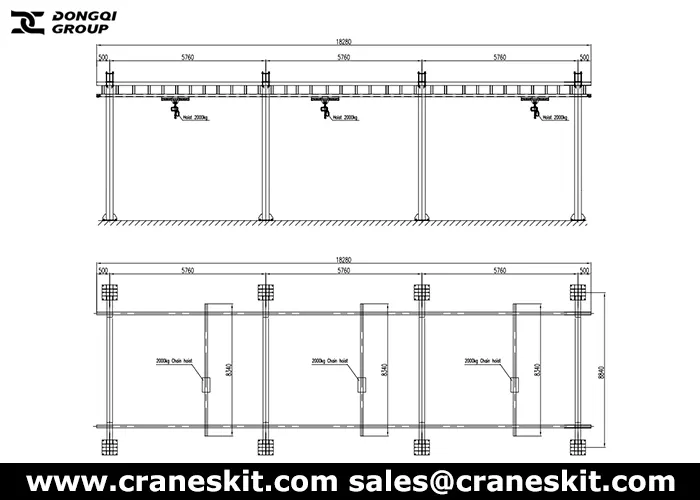 2 ton KBK crane for sale to Canada design drawing