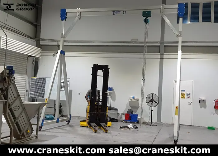 2 ton aluminum gantry crane for sale to Netherlands