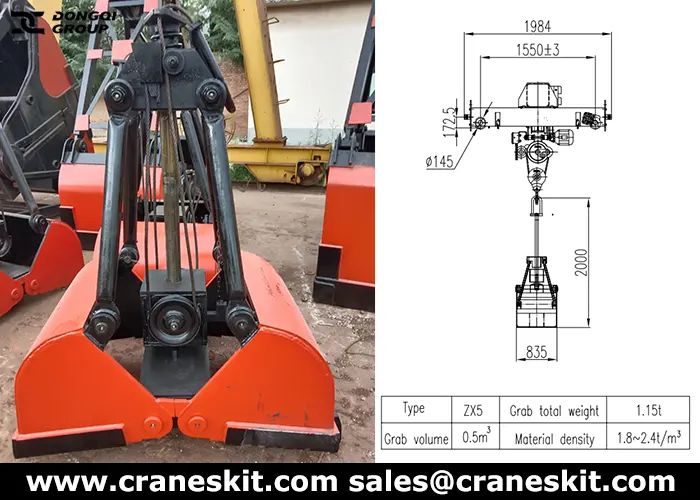 3 ton grab bucket crane for sale to Nigeria