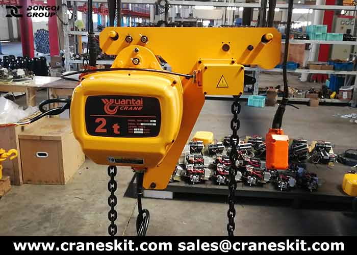 low headroom chain hoist lifts pumps in Finland