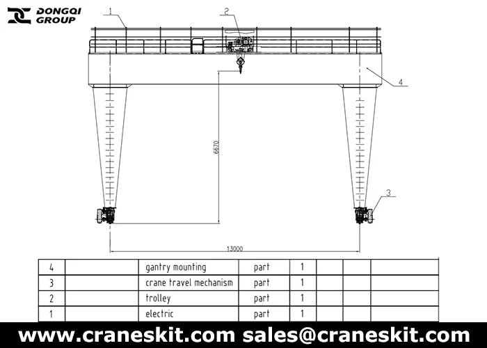 30 ton gantry crane designed drawing for client in Qatar