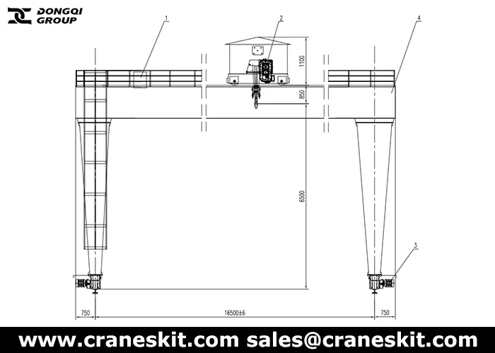 20 ton gantry crane design drawing for UAE steel plant