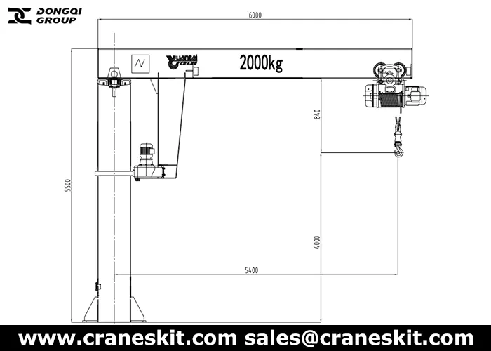 2 ton jib crane for sale to Saudi Arabia design drawing