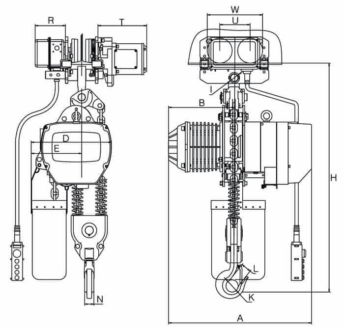 Electric Chain Hoist Drawing