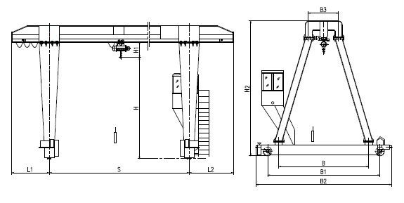 single girder gantry crane drawing