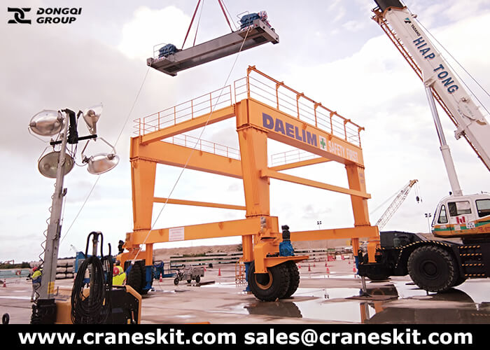100T rubber tired gantry crane for sale to singapore