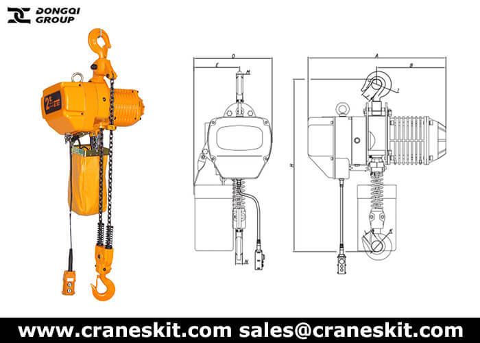2 ton electric chain hoist with suspension hook for sale