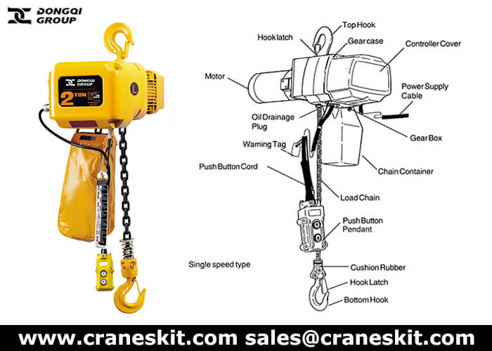 2 ton fixed type electric chain hoist for sale to Singapore
