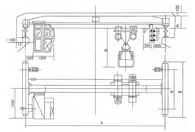 Grab crane drawing