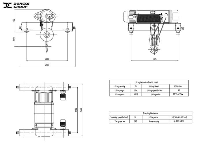 15 ton electric trolley hoist for sale to Egypt
