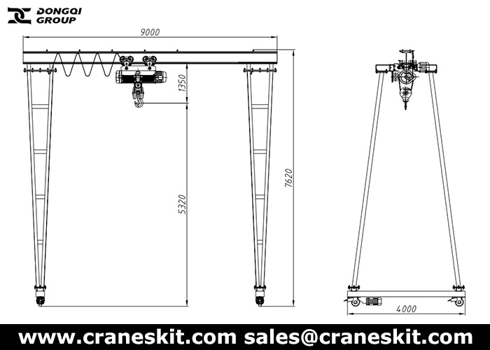 10 ton custom gantry crane design