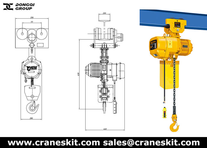 500kg manual trolley chain hoist for sale