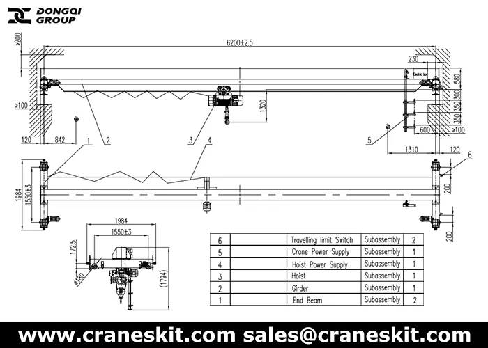 5 ton EOT crane for sale Oman design drawing