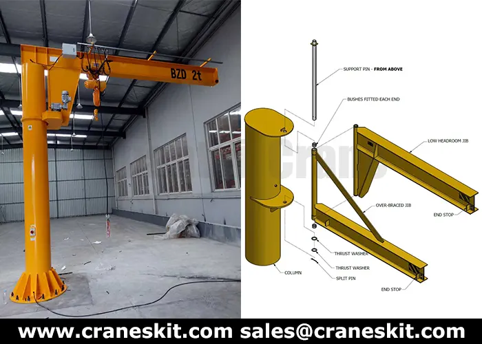 2 ton jib crane installed in cyprus workshop