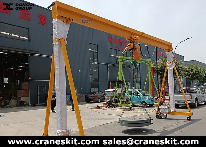 2t mobile gantry crane test before delivered to Mauritius