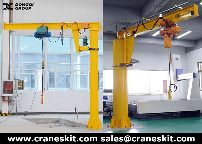 Pillar jib crane for work station applications