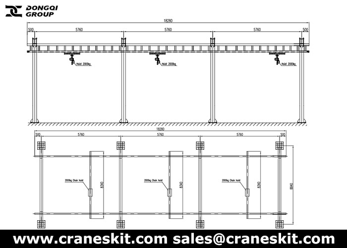 2 ton KBK light crane design drawing