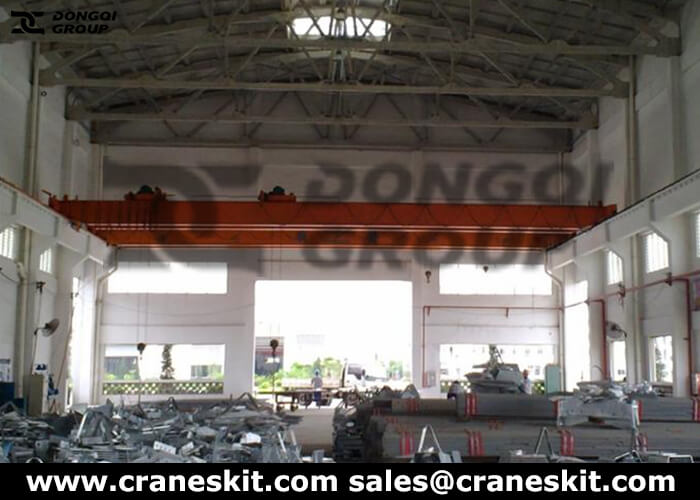 top running overhead crane with double girder electric hoist