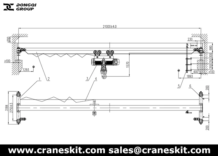 10t overhead crane for sale Jamaica design drawing