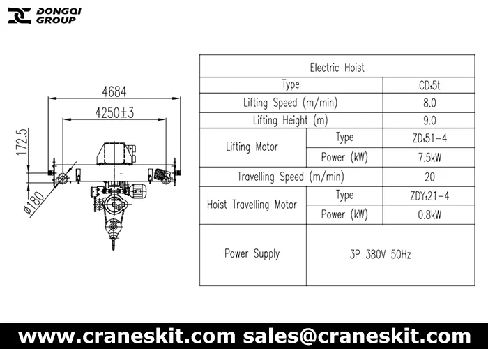 5 ton hoist crane for sale Indonesia design drawing
