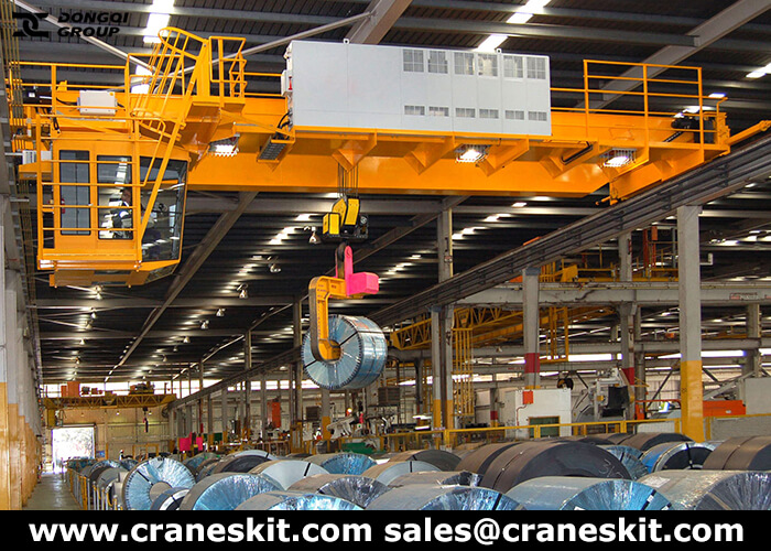 overhead crane with C-hook for lifting steel coils