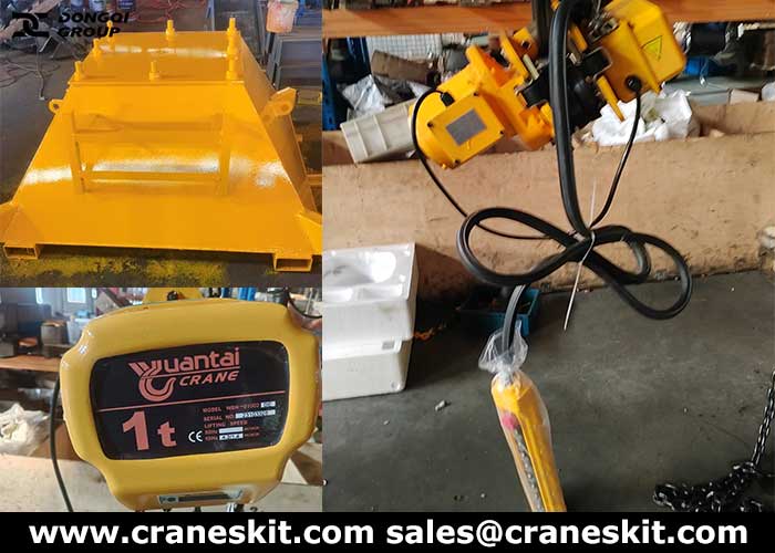 1 ton portable jib crane chain hoist and base