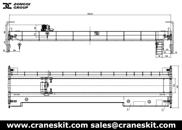 20 ton European overhead crane to Panama design drawing-1