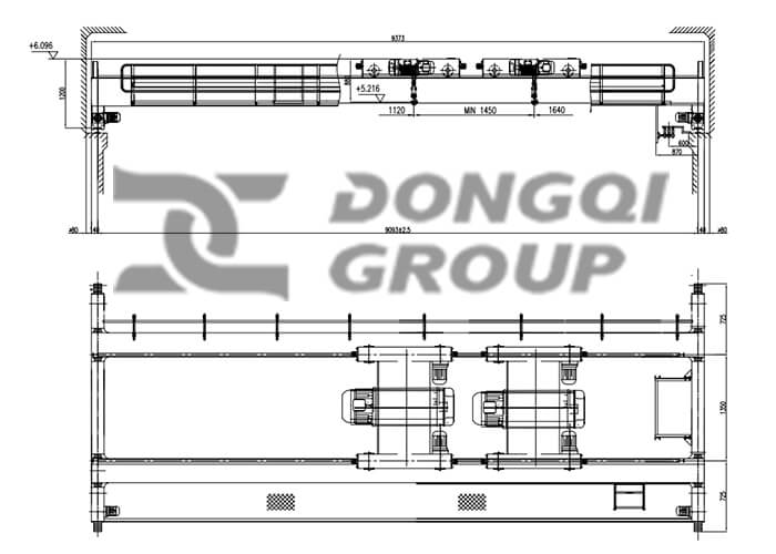 overhead crane with double girder wire rope hoist