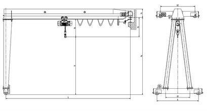 Semi-gantry Crane Drawing