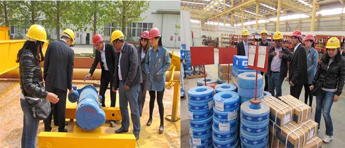 Visiting Dongqi overhead crane workshop