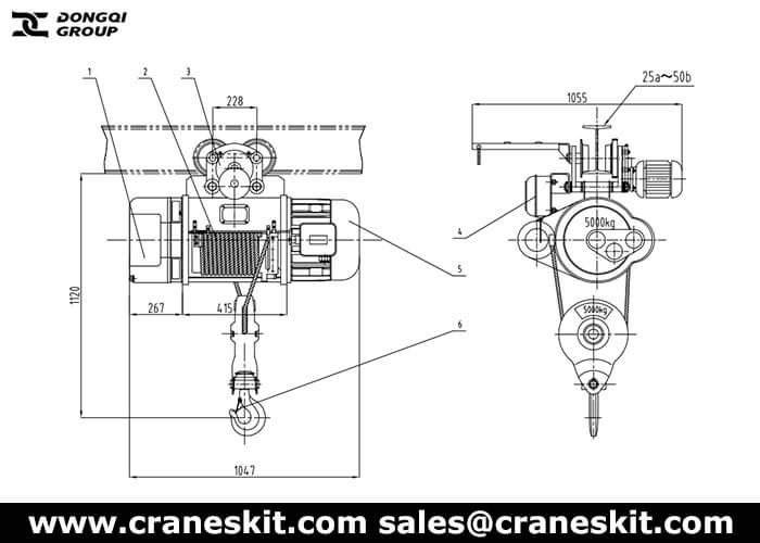 5 ton double speed wire rope hoist design