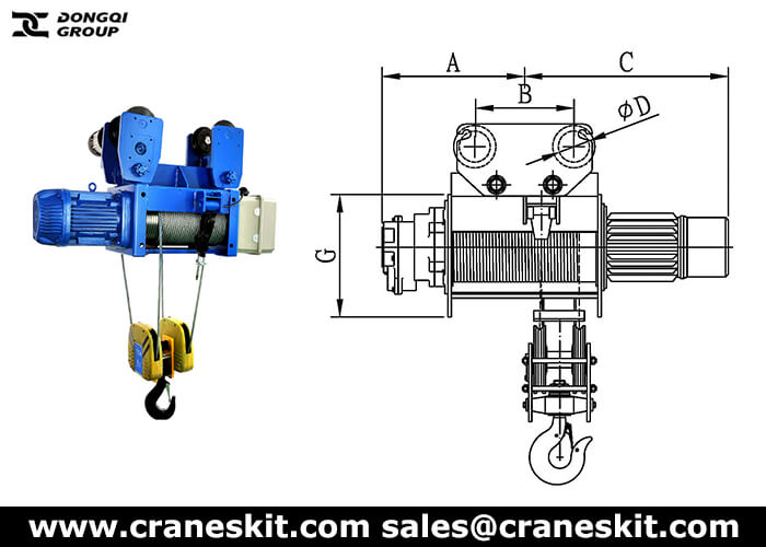 5 Ton Single Speed Wire Rope Electric Hoist