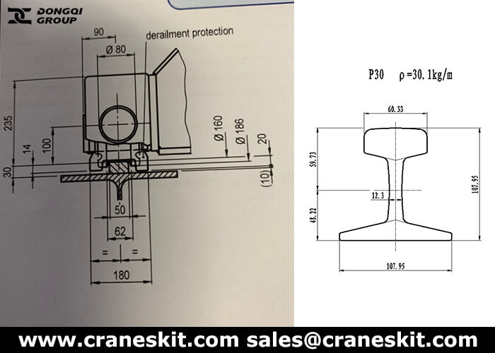 P30 rails of European electric overhead crane