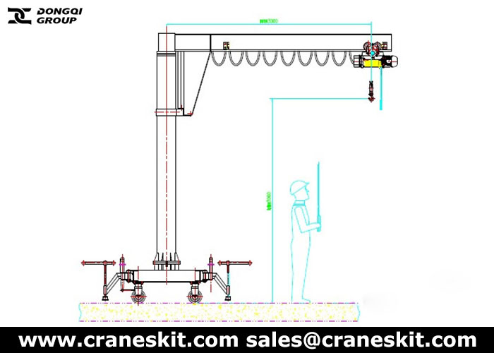 mobile jib crane for workplace