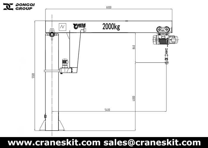 Column mounted jib crane for sale design drawing