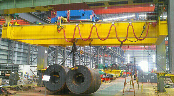 overhead crane in use