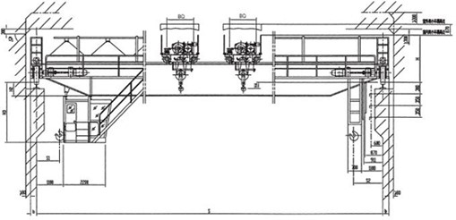 double trolley overhead crane drawing