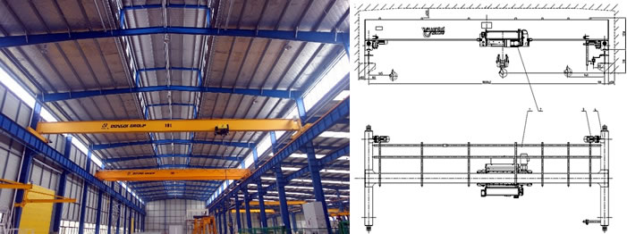 European type overhead crane drawing and European type overhead crane example.