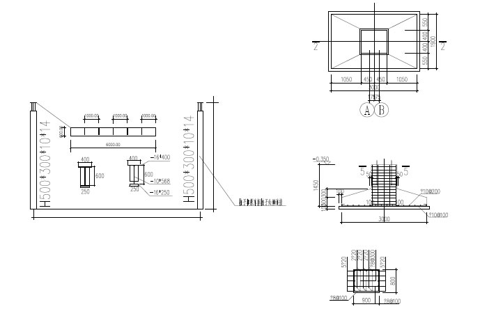  Foundation drawing of steel support beam for QD 10t crane
