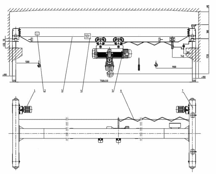 Overhead crane drawing