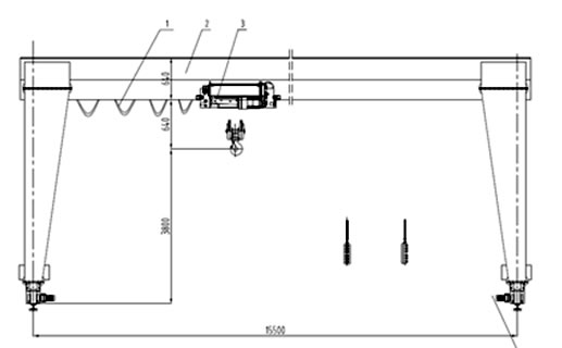 Single girder gantry crane drawings